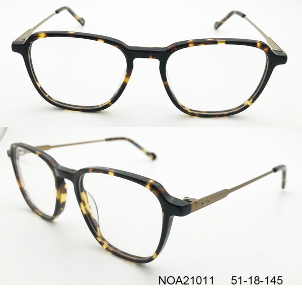 Tortoise Color Metal Arm Fashion Glasses Frame NOA21011