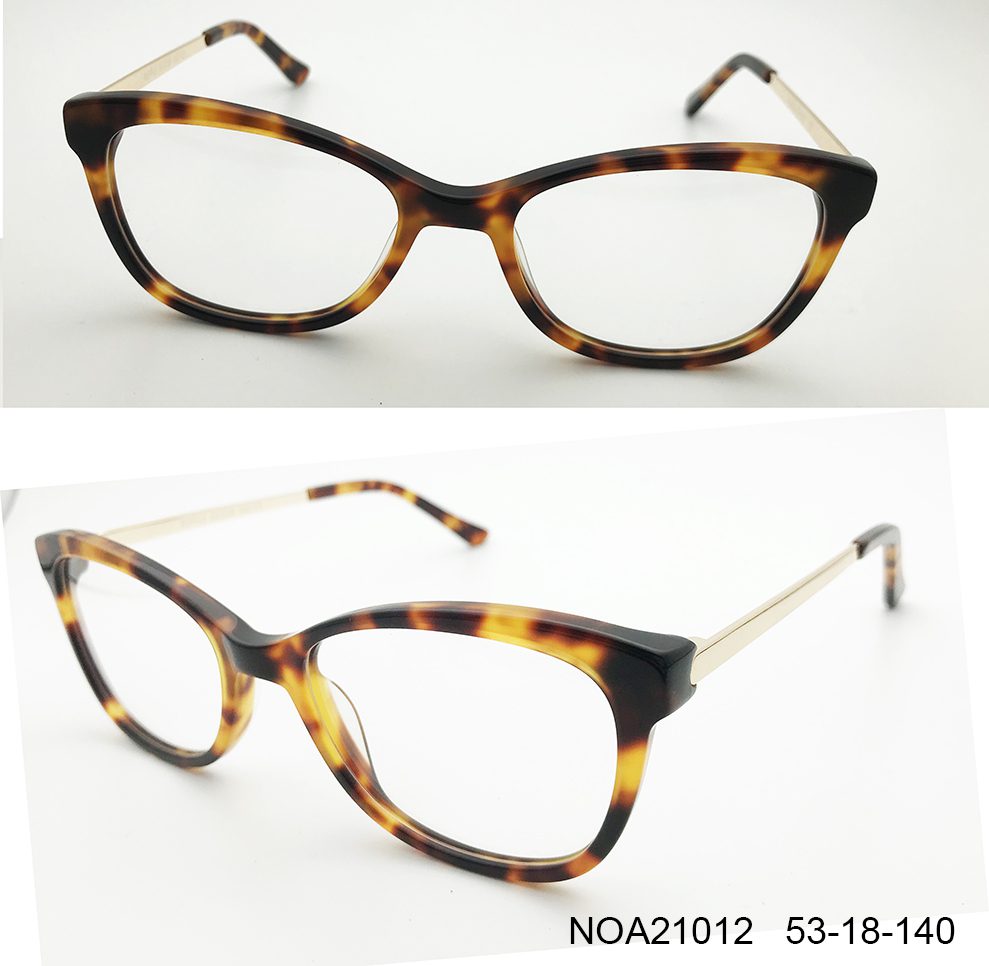 Tortoise Cat Eye Glasses Frames NOA21012 - OUYUAN EYEWEAR