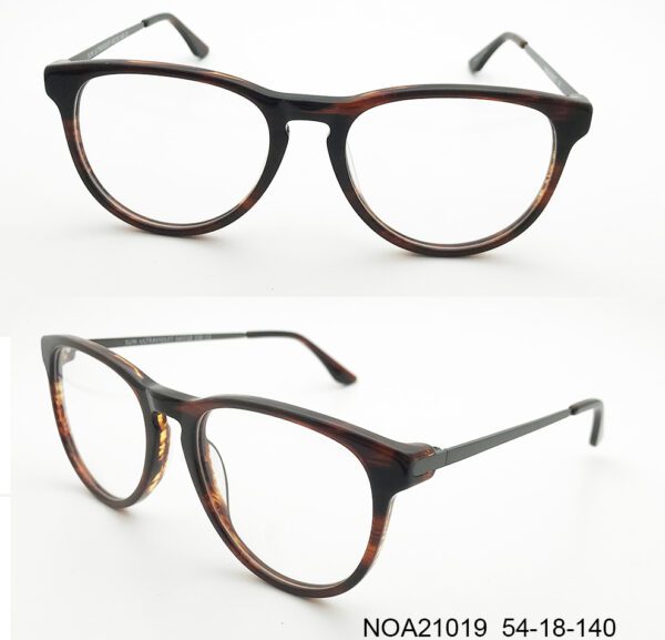 Brown Strips Oval Glasses Frames NOA21019