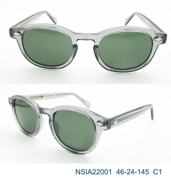 Elegant Mica Green lens Translucent Gray Sunglasses Frame NSIA22001C1