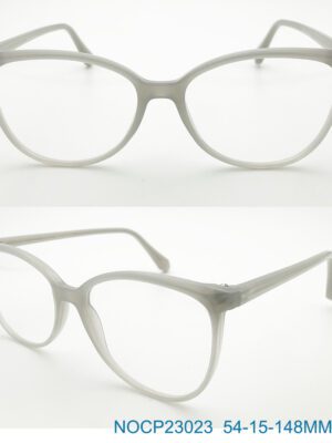 Matte Light Gray Oval Eyeglass Frames NOCP23023
