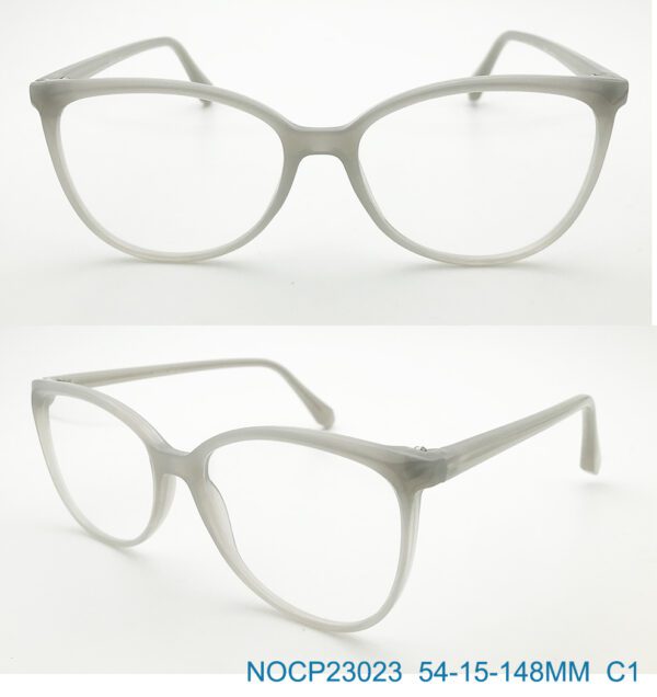 Matte Light Gray Oval Eyeglass Frames NOCP23023