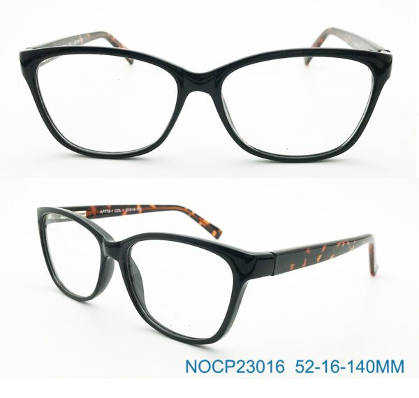 CP Plastic Injection Molded Black Eyeglasses NOCP23016