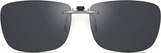 RECTANGLE STYLISH POLARIZED CLIP-ON SUNGLASSES PLASTIC FRAME