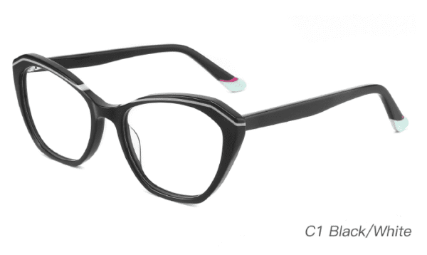 2023 Colorful Summer Glasses Frames NOA23004 C1 Black White Wholesale Sample Display