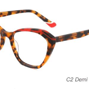 2023 Colorful Summer Glasses Frames NOA23004 C2 Demi Yellow Red Wholesale Sample Display