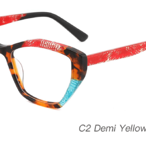 2023 Colorful Summer Glasses Frames NOA23005 C2 Demi Yellow Red Green Wholesale Sample Display