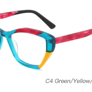 2023 Colorful Summer Glasses Frames NOA23005 C4 Green Yellow Striped Red Wholesale Sample Display