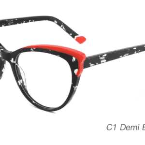 2023 Colorful Summer Glasses Frames NOA23006 C1 Black Red, cat-eye, glasses frames wholesale, China Wenzhou optical supplier.
