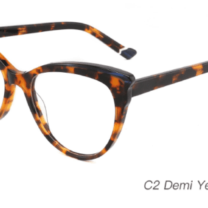 2023 Colorful Summer Glasses Frames NOA23006 C2 Demi Yellow Green, cat eye, glasses wholesale, China Wenzhou glasses supplier.