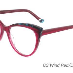 2023 Colorful Summer Glasses Frames NOA23006 C3 Wine Red Green, glasses frames wholesale, China glasses supplier, cat eye glasses frames