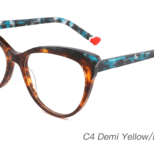 2023 Colorful Summer Glasses Frames NOA23006 C4 Demi Yellow Green, cat eye optical frames, China Wenzhou supplier