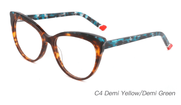 2023 Colorful Summer Glasses Frames NOA23006 C4 Demi Yellow Green, cat eye optical frames, China Wenzhou supplier