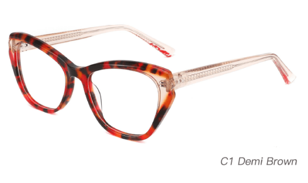 2023 Colorful Summer Glasses Frames NOA23007 C1 Demi Brown, cat eye, eye glasses accessory, China Wenzhou glasses manufacturing.