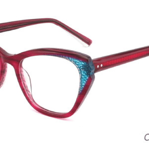 2023 Colorful Summer Glasses Frames NOA23007 C2 Wine Red, cat eye, eyeglasses accessory, glasses wholesaler is from China.