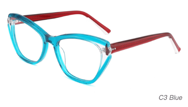 2023 Colorful Summer Glasses Frames NOA23007 C3 Blue, cat eye glasses frames, glasses wholesale in bulk, China Wenzhou Ouyuan eyewear supplier.