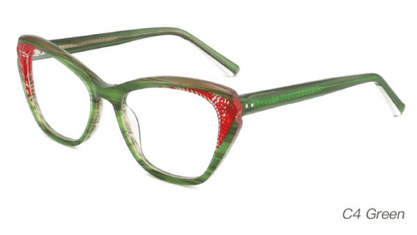 2023 Colorful Summer Glasses Frames NOA23007 C4 Green,wholesale glasses frames, cat eye, eyeglasses accessory, China Zhejiang Wenzhou Ouyuan optical supplier