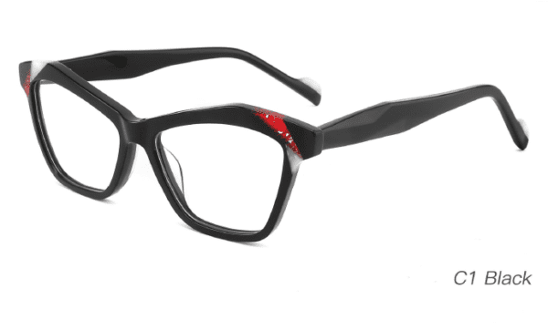 2023 Colorful Summer Glasses Frames NOA23008 C1 Black, eye glasses accessory, China Zhejiang Wenzhou glasses supplier