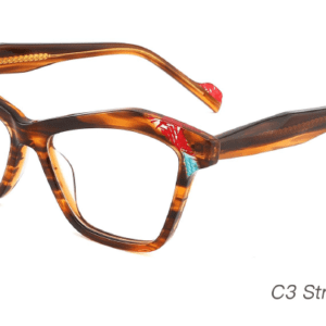 2023 Colorful Summer Glasses Frames NOA23008 C3 Striped Brown, China Wenzhou Ouyuan eyewear manufacturing, goggles, acetate, glasses frames supplier