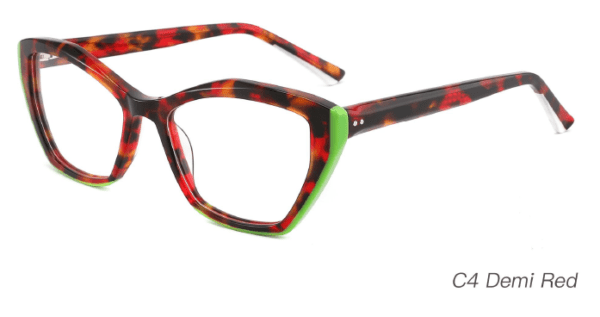 2023 Colorful Summer Glasses Frames NOA23009 C4 Demi Red, Wenzhou Ouyuan eyewear manufacturing, glasses supplier, care vision, geometric glasses frames, designer glasses