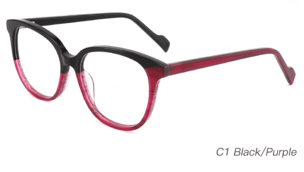 2023 Colorful Summer Glasses Frames NOA23010 C1 Black Purple, optical glasses frames wholesale in bulk, eye glass accessory, care vision, round glasses, OEM, ODM
