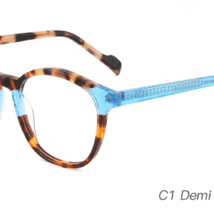 2023 Colorful Summer Glasses Frames NOA23011 C1 Demi Brwon Blue, prescription glasses, glasses wholesale in bulk, eye glass accessory, round glasses