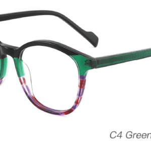2023 Colorful Summer Glasses Frames NOA23011 C4 Green Demi Purple, glasses wholesale, eye glass accessory, care vision, China Wenzhou glasses manufacturer, round glasses