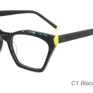 2023 Colorful Summer Glasses Frames NOA23012 C1 Black Demi Blue, glasses frames wholesale in bulk, eye glass accessory, care vision, cat eye, China Wenzhou glasses manufacturer and supplier