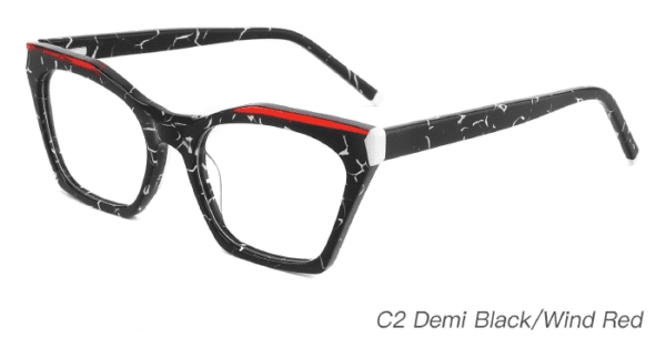 2023 Colorful Summer Glasses Frames NOA23012 C2 Demi Black Wine Red, China glasses frames supplier and manufacturer, care vison, prescription glasses, cat eye