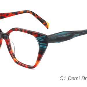 2023 Colorful Summer Glasses Frames NOA23013 C1 Demi Brwon Green, prescription glasses frames, care vision, eyeglasses accessory, geometric glasses, China glasses manufacturer and supplier