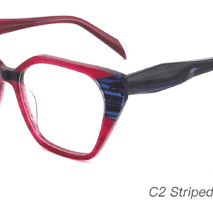 2023 Colorful Summer Glasses Frames NOA23013 C2 Striped Red Green, glasses frames wholesale in bulk, goemetric glasses, eye glasses accessory, care vision