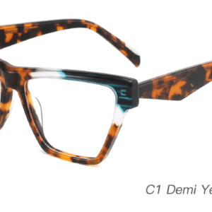 2023 Colorful Summer Glasses Frames NOA23014 C1 Demi Yellow Green, China Zhejiang Wenzhou Ouyuan eyewear manufacturing, glasses wholesale and supplier, prescription glasses, care vision, eye glasses accessory