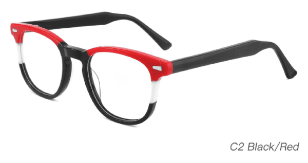 2023 Colorful Summer Glasses Frames NOA23015 C2 Black Red, China Wenzhou Ouyuan Eyewear manufacturing, glasses wholesale and supplier, eye glass accessory, care vision, OEM, ODM production model, CE, FDA international certification