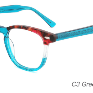 2023 Colorful Summer Glasses Frames NOA23015 C3 Green Demi Red, China glasses manufacturer and supplier, round glasses frames, OEM, ODM production model, CE, FDA international certification, round glasses, care vision