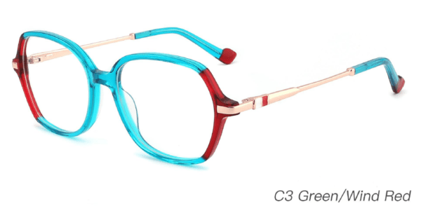 2023 Colorful Summer Glasses Frames NOA23017 C3 Green Wine Red, OEM,ODM production mode, CE, FDA international certification, prescription glasses, eye glass accessory