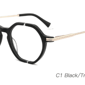 2023 Colorful Summer Glasses Frames NOA23018 C1 Black Transparent, OEM,ODM production mode,CE, FDA international certification, prescription glasses, eye glass accessory, China glasses frames manufacturer and supplier and wholesaler, care vision, geometric glasses