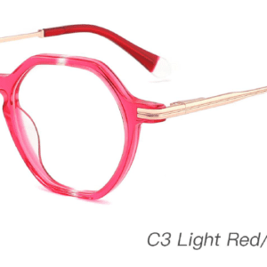 2023 Colorful Summer Glasses Frames NOA23018 C3 Red Transparent, OEM,ODM production mode,CE, FDA international certification, prescription glasses, eye glass accessory, China glasses frames manufacturer and supplier and wholesaler, care vision