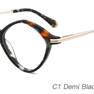 2023 Colorful Summer Glasses Frames NOA23019 C1 Demi Black Green, OEM,ODM production mode,CE, FDA international certification, prescription glasses, eye glass accessory, China glasses frames manufacturer and supplier and wholesaler, care vision, oval glasses