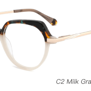 2023 Colorful Summer Glasses Frames NOA23021 C2 Milk Gray Demi Black, OEM,ODM production mode,CE, FDA international certification, prescription glasses, eye glass accessory, China glasses frames manufacturer and supplier and wholesaler, care vision