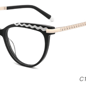 2023 Colorful Summer Glasses Frames NOA23022 C1 Black White, 2023 Colorful Summer Glasses Frames NOA23022 C1 Black White, cat eye glasses