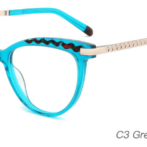 2023 Colorful Summer Glasses Frames NOA23022 C3 Green Demi Red, OEM,ODM production mode,CE, FDA international certification, prescription glasses, eye glass accessory, China glasses frames manufacturer and supplier and wholesaler, care vision, cat eye glasses