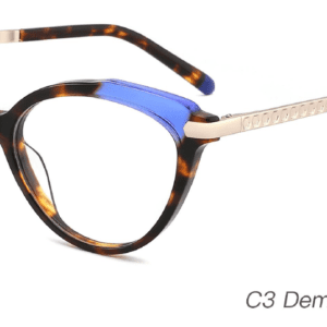 2023 Colorful Summer Glasses Frames NOA23023 C3 Demi Yellow Blue, OEM,ODM production mode,CE, FDA international certification, prescription glasses, eye glass accessory, China glasses frames manufacturer and supplier and wholesaler, care vision, cat eye glasses frames