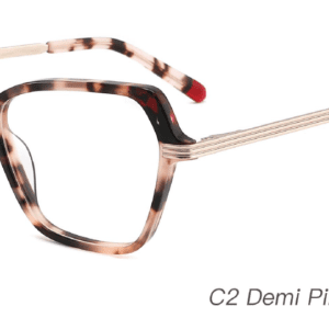 2023 Colorful Summer Glasses Frames NOA23024 C2 Demi Pink Wind Red, OEM,ODM production mode,CE, FDA international certification, prescription glasses, eye glass accessory, China glasses frames manufacturer and supplier and wholesaler, care vision