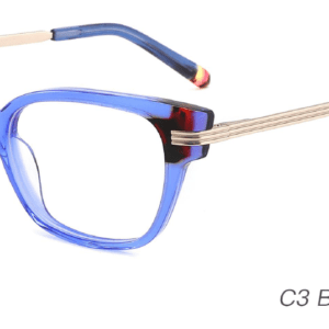 2023 Colorful Summer Glasses Frames NOA23025 C3 Blue Demi Red, OEM,ODM production mode,CE, FDA international certification, prescription glasses, eye glass accessory, China glasses frames manufacturer and supplier and wholesaler, care vision, oval glasses frames