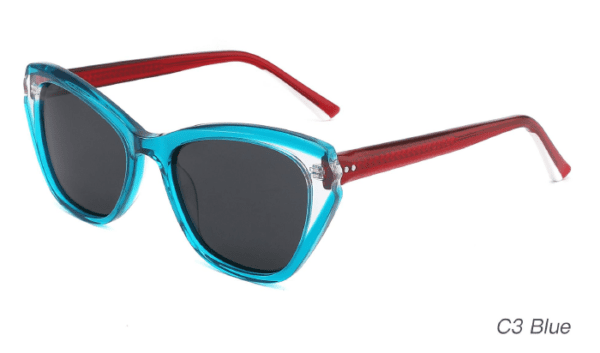 2023 Colorful Summer Sunglasses AS00006 C3 Blue, wholesale designer sunglasses China, Wenzhou sunglasses manufacturer and wholesaler and supplier and merchandise wholesaler, designer cat eye sunglasses, master design