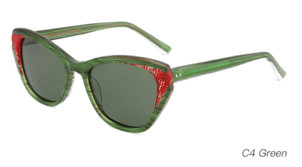 2023 Colorful Summer Sunglasses AS00006 C4 Green, wholesale designer sunglasses China, Wenzhou sunglasses manufacturer and wholesaler and supplier and merchandise wholesaler, designer cat eye sunglasses, master design