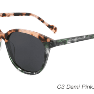2023 Colorful Summer Sunglasses AS00009 C3 Demi Pink Demi Blue, bulk sunglasses cheap, China Zhejinag Wenzhou sunglasses manufacturer and supplier, UV protection sunglasses, sunglasses accessories, round sunglasses wholesale