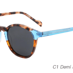 2023 Colorful Summer Sunglasses AS00010 C1 Demi Brown Blue, wholesale polarized sunglasses, sunglasses accessories, round sunglasses, clear temple sunglasses, China Zhejiang Wenzhou sunglasses manufacturer and supplier and wholesaler, master design, fashion sunglasses bulk wholesale