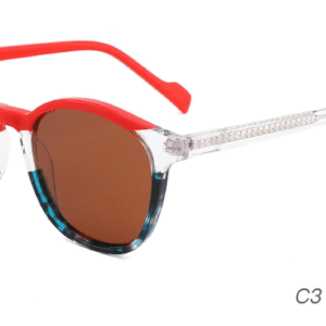 2023 Colorful Summer Sunglasses AS00010 C3 Red Green, wholesale polarized sunglasses, sunglasses accessories, round sunglasses, clear temple sunglasses, China Zhejiang Wenzhou sunglasses manufacturer and supplier and wholesaler, master design, fashion sunglasses bulk wholesale