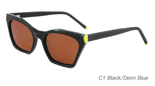 2023 Colorful Summer Sunglasses AS00011 C1 Black Demi Blue, China Zhejinag Wenzhou sunglasses wholesaler and supplier, fashion sunglasses wholesale supplier, square sunglasses, sunglasses accessories